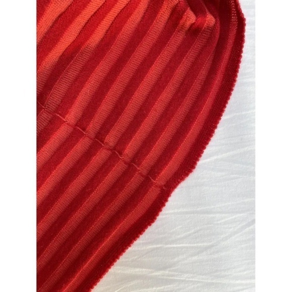 Armani Collezioni Red / Orange Wool Striped Top, Size 12 - Picture 3 of 6